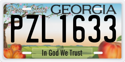 GA license plate PZL1633