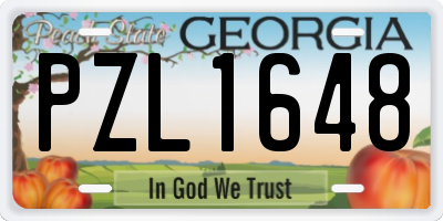 GA license plate PZL1648