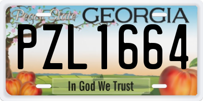 GA license plate PZL1664