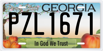 GA license plate PZL1671