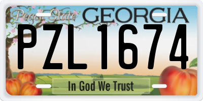 GA license plate PZL1674