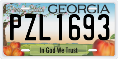 GA license plate PZL1693