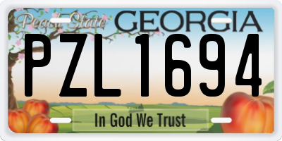 GA license plate PZL1694