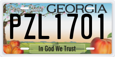 GA license plate PZL1701