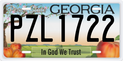 GA license plate PZL1722
