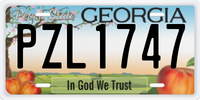 GA license plate PZL1747