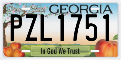 GA license plate PZL1751