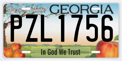 GA license plate PZL1756