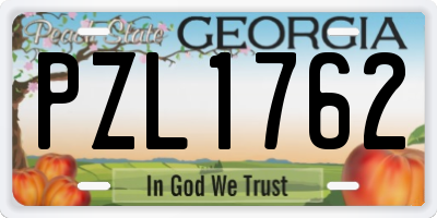GA license plate PZL1762