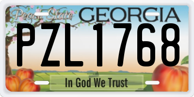 GA license plate PZL1768