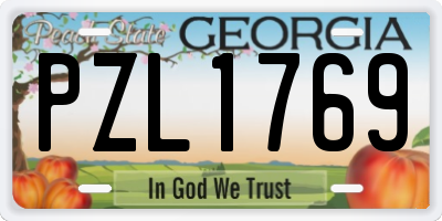 GA license plate PZL1769