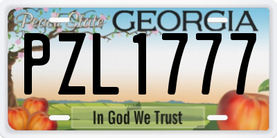 GA license plate PZL1777