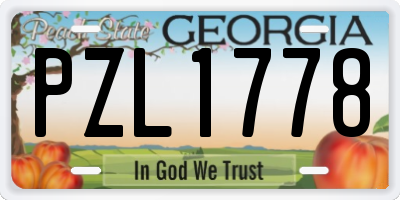 GA license plate PZL1778
