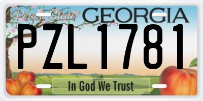 GA license plate PZL1781