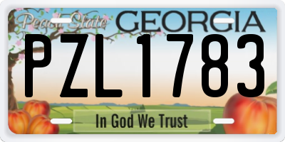 GA license plate PZL1783