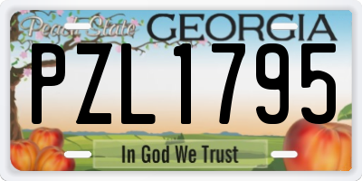 GA license plate PZL1795
