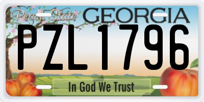 GA license plate PZL1796
