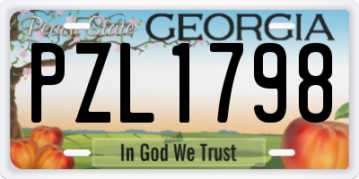 GA license plate PZL1798