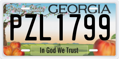 GA license plate PZL1799
