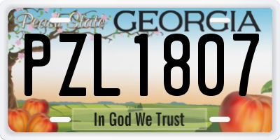 GA license plate PZL1807