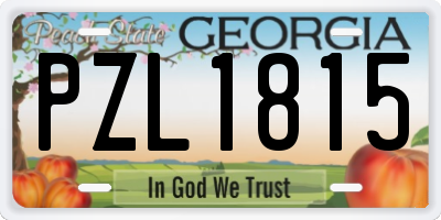 GA license plate PZL1815