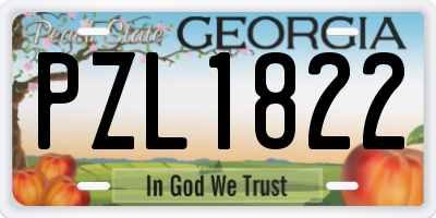 GA license plate PZL1822