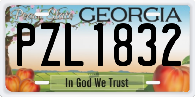 GA license plate PZL1832