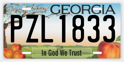 GA license plate PZL1833