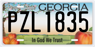 GA license plate PZL1835