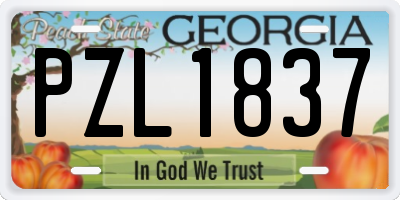 GA license plate PZL1837