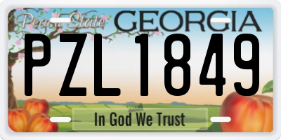 GA license plate PZL1849