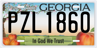 GA license plate PZL1860