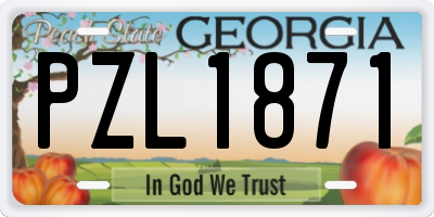 GA license plate PZL1871