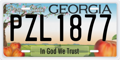 GA license plate PZL1877