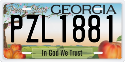 GA license plate PZL1881