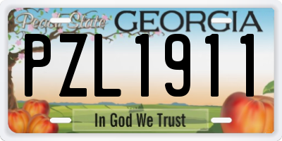 GA license plate PZL1911
