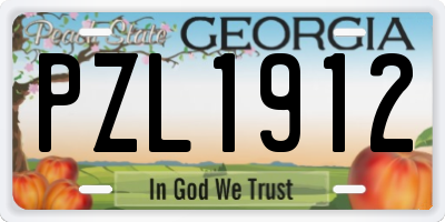 GA license plate PZL1912