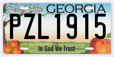 GA license plate PZL1915