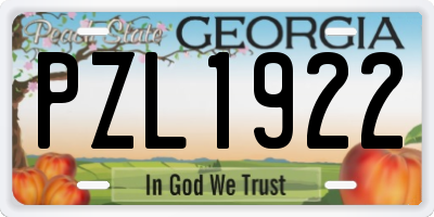 GA license plate PZL1922