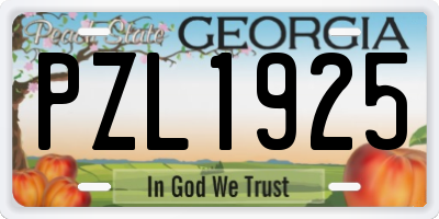 GA license plate PZL1925