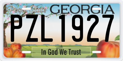 GA license plate PZL1927