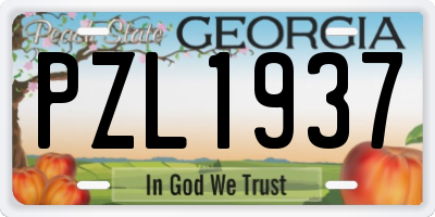 GA license plate PZL1937