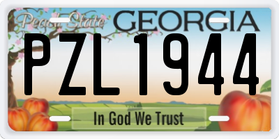 GA license plate PZL1944
