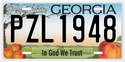 GA license plate PZL1948