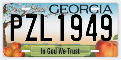 GA license plate PZL1949