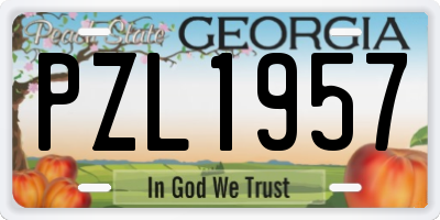 GA license plate PZL1957