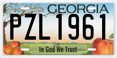 GA license plate PZL1961