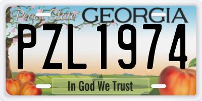 GA license plate PZL1974