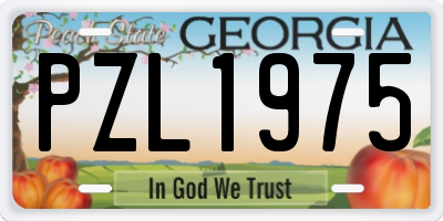 GA license plate PZL1975