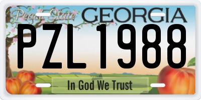 GA license plate PZL1988